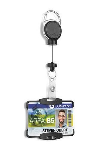 Držák jmenovek "Extra Strong", černá, výsuvný, patent, držák na 1 kartu, DURABLE 868901