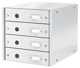 Zásuvkový box "Click&Store", bílá, 4 zásuvky, lesklý, LEITZ