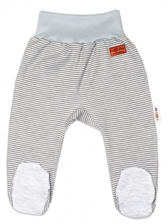 Baby Nellys Kojenecké polodupačky Monkey - proužky/sv. šedý melírek, vel. 68; 68 (3-6m)