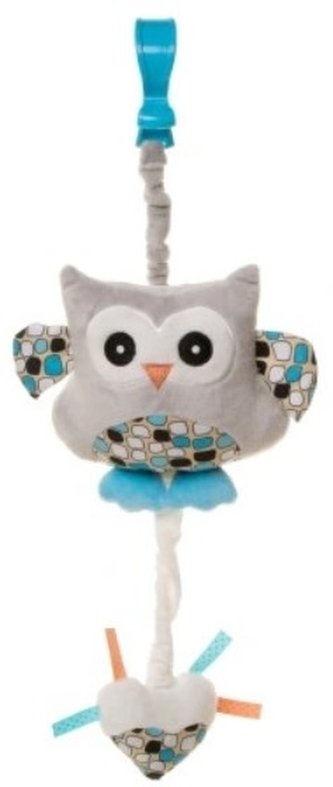Závěsná plyšová hračka s melodií, Sova, modrá