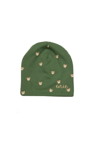 enie baby Dětská čepice 16-20m BEARS GREEN enie baby Dětská čepice 16-20m BEARS GREEN