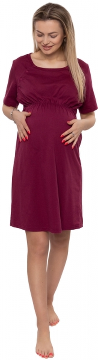 Dámská těhotenská/kojící noční košile Luna, bordo, vel. XL; XL (42) Dámská těhotenská/kojící noční košile Luna, bordo, vel. XL; XL (42)