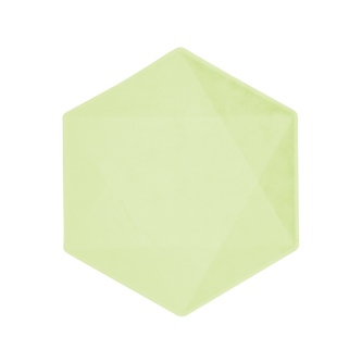 EKO - papírové talíře Hexagonal - Vert Decor, pastelově zelené - 20,8 x 18,1 cm, 6ks