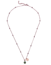 Proud MaMa Řetízek s přívěškem Steel růžové s mechovým achátem v barvě růžového zlata 495