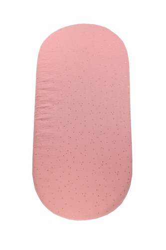 enie baby Mušelínové prostěradlo do kočárku vínové se zlatými puntíky