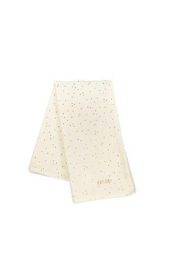 enie baby Mušelínová zavinovací plena 120x120cm béžová se zlatými puntíky - 1ks