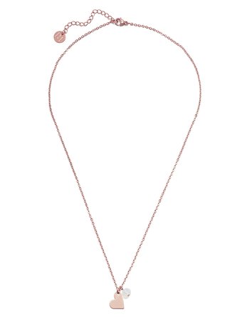 Proud MaMa Řetízek s přívěškem srdíčko Steel v barvě růžového zlata 485