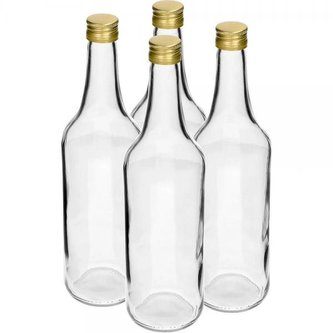 Browin Láhev 700 ml, kulatá, hladká + zátka, 4ks