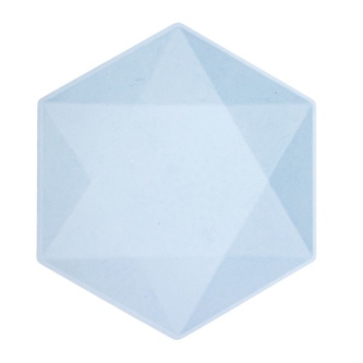 EKO - papírové talíře Hexagonal - Vert Decor, pastelově modré - 26,1 x 22,6 cm, 6ks