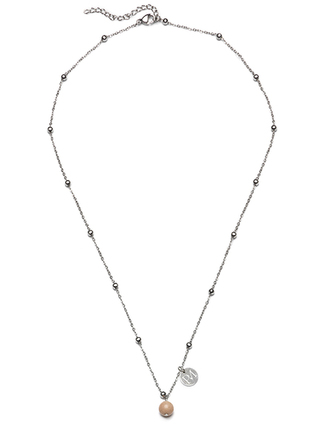 Proud MaMa Řetízek s přívěškem Steel s měsíčním kamenem v stříbrné barvě 493