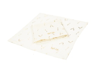 enie baby Mušelínové plenky 30x30cm béžové se zlatými lístky - 2ks