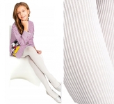 Dětské silonky, punčocháče, proužkované - bílé, vel. 104/110; 104/110 (3-5r)