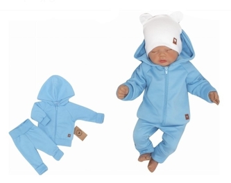 Z&Z 2-dílná bavlněná tepláková souprava Hvězdička - modrá, vel. 62; 62 (2-3m)