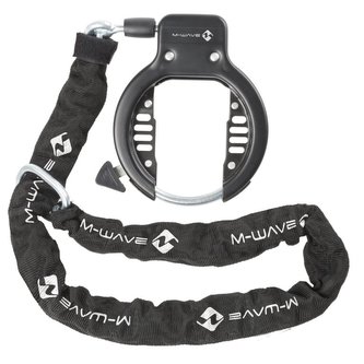 zámek  M-Wave rámový-podkova s řetězem černý