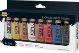 Sada Akrylová barva metalická "SOLO GOYA", 8 barev, 20 ml v tubě, KREUL