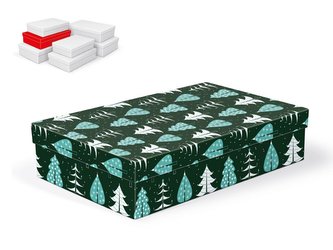 krabice dárková vánoční A-V002-D 30x19x7cm 5370673