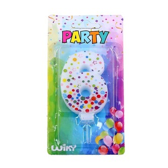 Svíčka dortová s tečkami č. 6