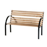 Zahradní lavice kov/přírodní dřevo