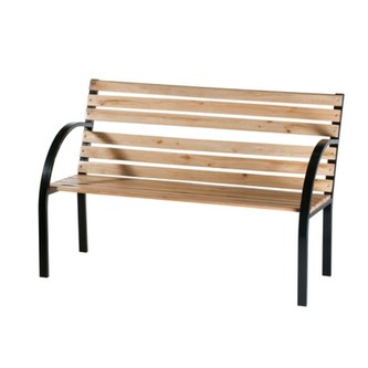 Zahradní lavice kov/přírodní dřevo