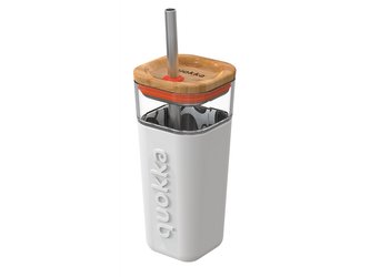 Skleněný cestovní hrnek s brčkem Liquid Cube Graffiti 540 ml