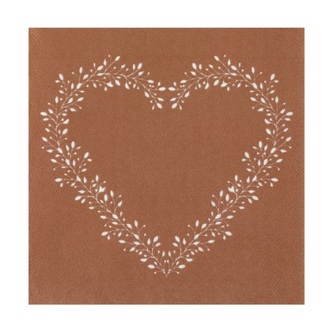 Ubrousky - Airlaid Srdce, bronzové