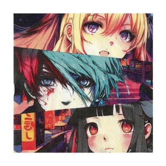 Papírové ubrousky - Manga, 20 ks - 33 cm x 33 cm