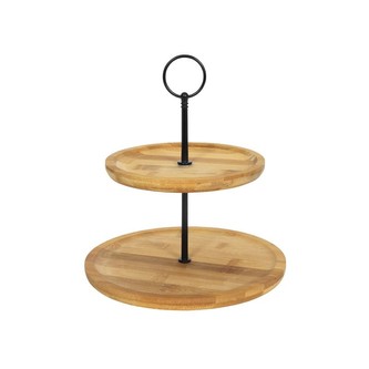 Etažér bambusový 2 patra 21,5x16,5cm