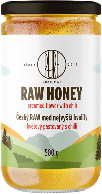 BrainMax Pure RAW med květový s chilli, 500 g