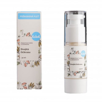 Kvitok Probiotický pleťový krém s ceramidy Dvojitá ochrana (30 ml) - zklidňuje podrážděnou a citlivou pokožku