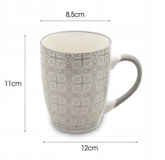 hrnek 350ml ROZETA, šedý, keramika