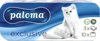 Paloma 3vrstvý toaletní papír Exclusive Plus White, 8 rolí