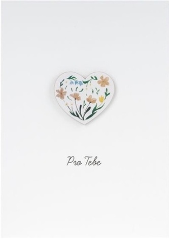 Přání Rozkvetlé srdce a brož