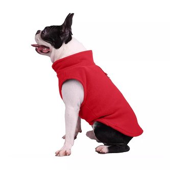 Fleece mikina pro psa s poutkem - Červená L