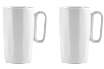 Vialli Design Sada 2 keramických hrnků, 330 ml, bílé, FUORI 30152