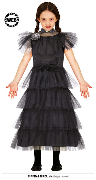 Wednesday večerní šaty dětský kostým 7-9 let