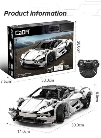 Klocki CADA. Auto sportowe  30 cm Storming Sport Car Pojazd 402 elementy RC Dual Mode
