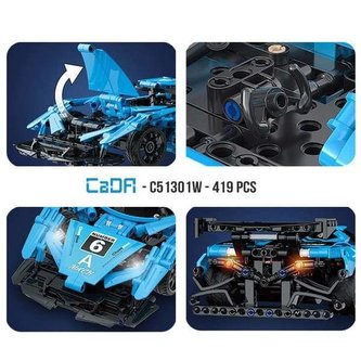 Klocki CADA.Zdalnie sterowany samochód sportowy 39 cm Auto wyścigowe Helios Wyścigówka Dual Mode RC