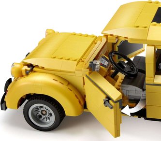 Klocki CADA.Samochód Citroen 2CV Klasyk Auto miejskie Pojazd żółty Autko 1238 elementów