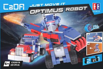 Klocki CADA. Optimus Robot Ciężarówka 2w1 Pull-back 251 elementów