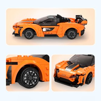 Klocki CADA.Zdalnie sterowany samochód Blaze Car Pomarańczowe auto wyścigowe Pojazd sportowy.