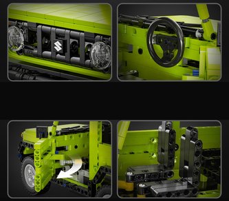 Klocki CADA. Samochód 32 cm terenowy Suzuki Jimny zdalnie sterowany RC 579 elementów