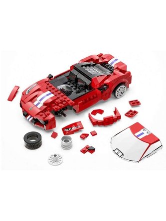Klocki CADA.Zdalnie sterowane auto 20 cm czerwony samochód 488 Race Car 306 elementów RC Dual Mode