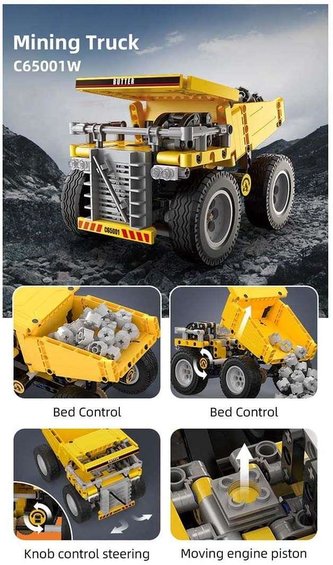 Klocki CADA. Ciężarówka Wywrotka Pojazd budowlany Heavy Duty Truck 372 elementy