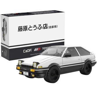 Klocki CADA. Białe auto Toyota AE86-trueno Samochód miejski Initial-D 72 elementy.