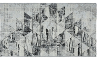 Venkovní vzorovaný koberec TROJKAT šedá 60x100 cm Multidecor