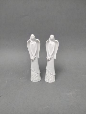 Anděl bílý s květinou 10cm
