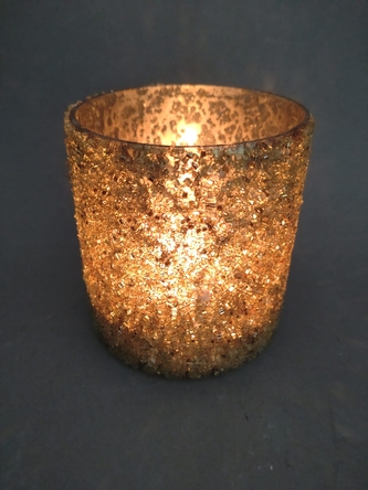 Kalíšek na svíčku zlatý velký