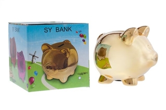 Kasička prasátko zlaté 15 cm