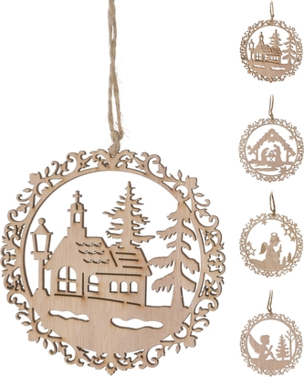 Ozdoba dřevo kulatá sd 2ks