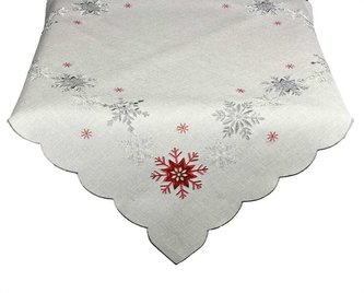 Forbyt, Ubrus vánoční, Vločky šedočervené, šedý 85 x 85 cm